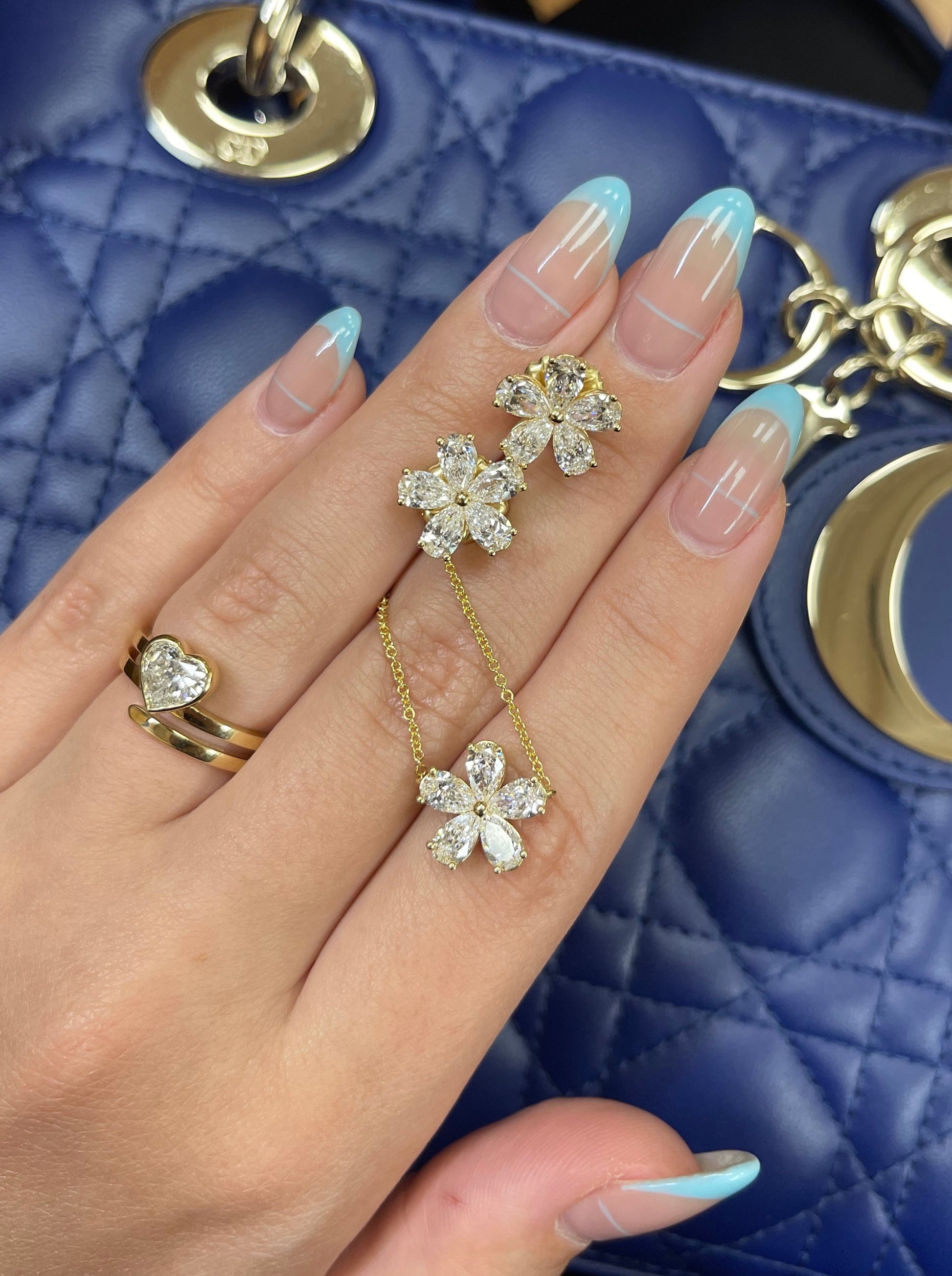GIA Certified Forget-Me-Not Diamond Earrings