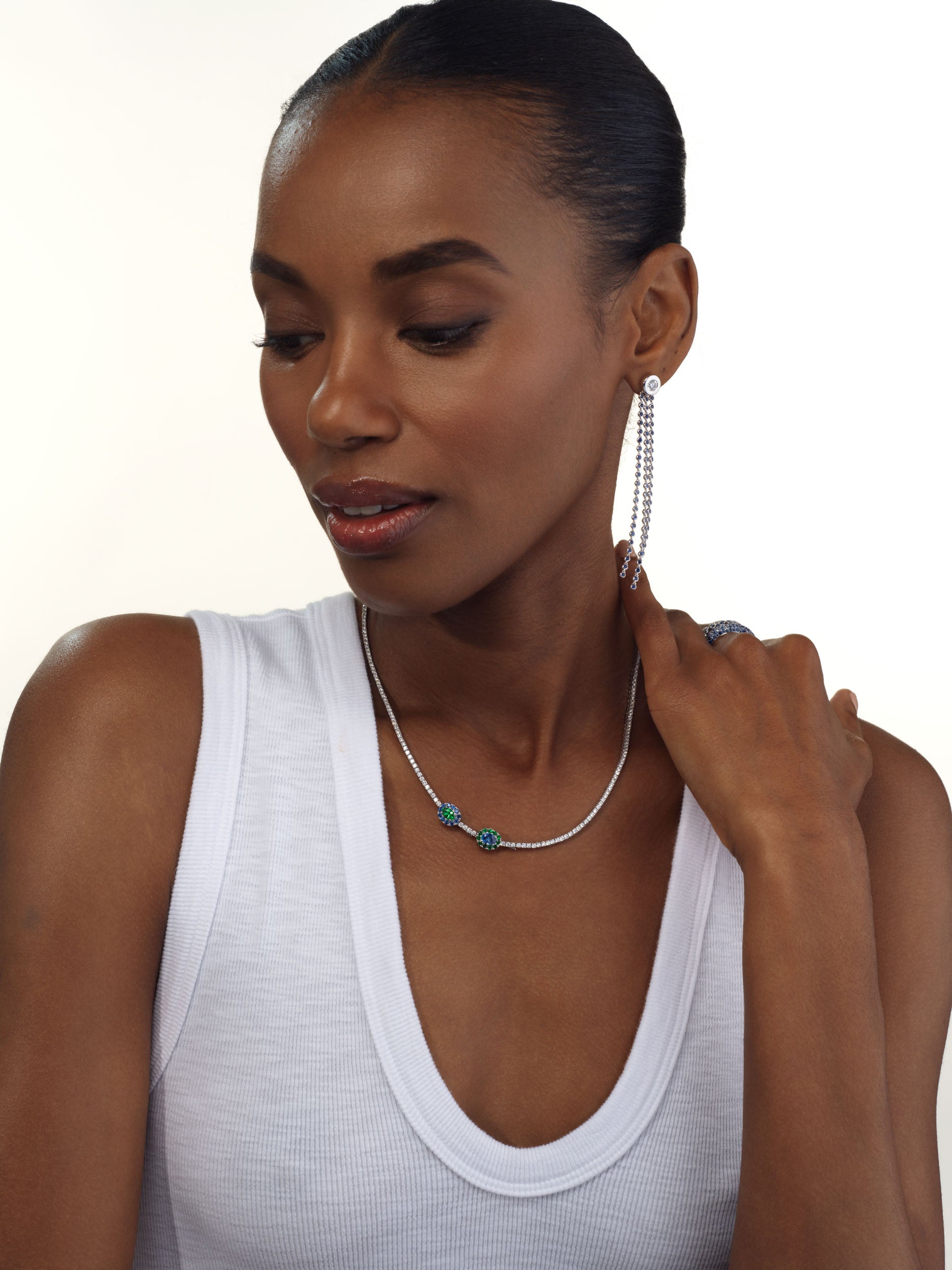 Forget-Me-Not Diamond Tennis Necklace