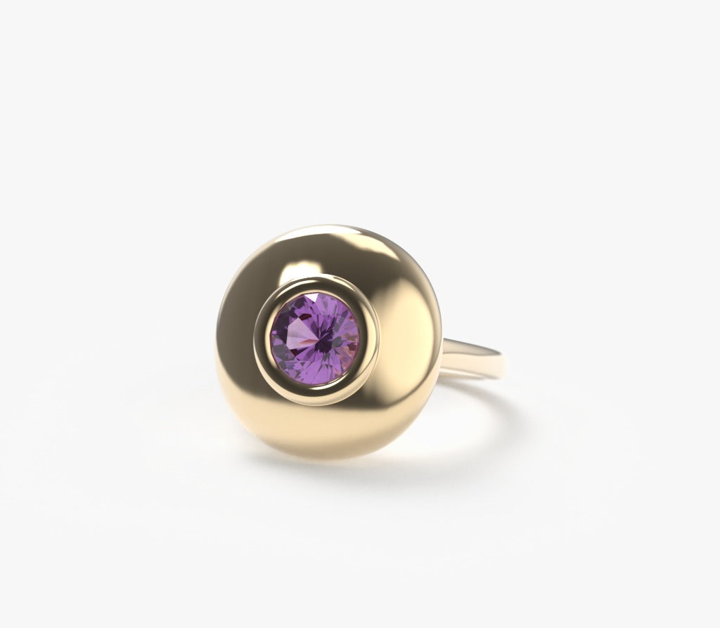 Purple Starburst Saucer Ring