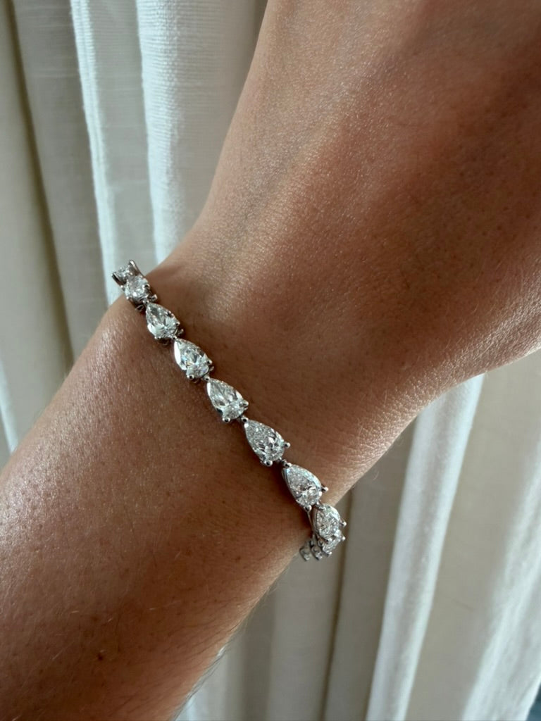 GIA Certified Pear Tennis Bracelet