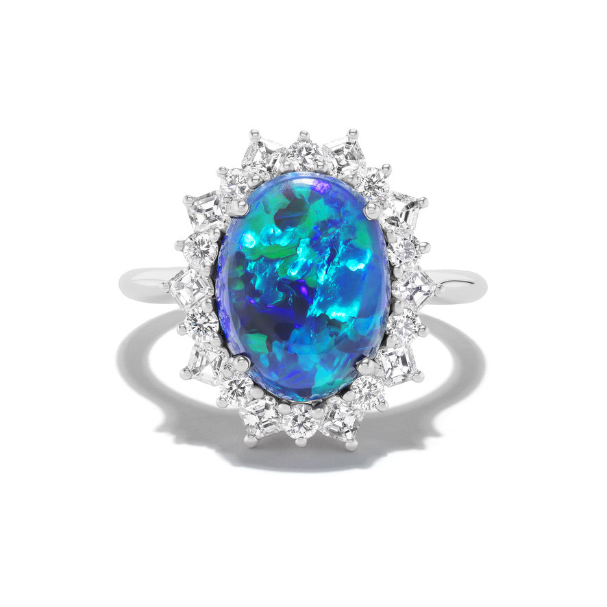 4.63CT Black Opal Mille Ring