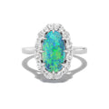 *NEW* 3.20 Carat “Bean” Australian Black Opal Ring with Oval Diamonds