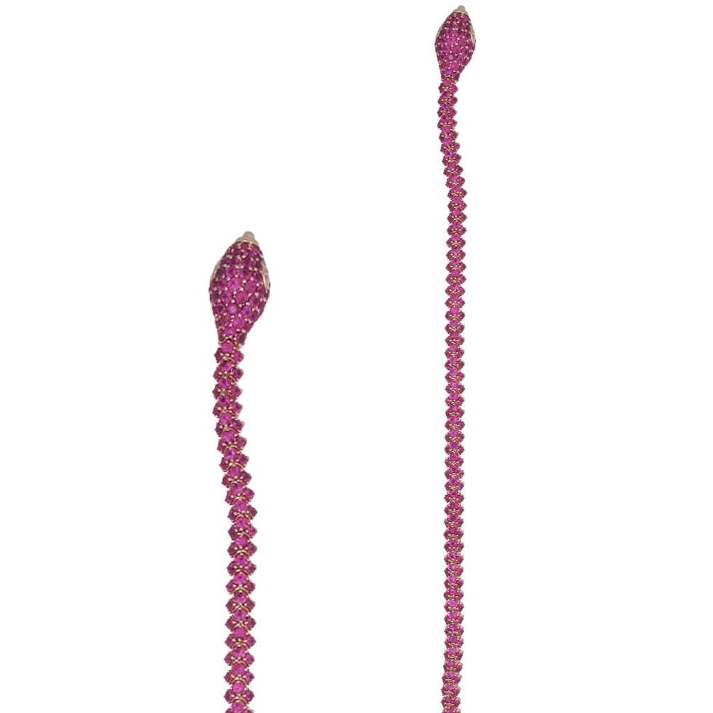 Hot Pink Sapphire Serpent Bracelet