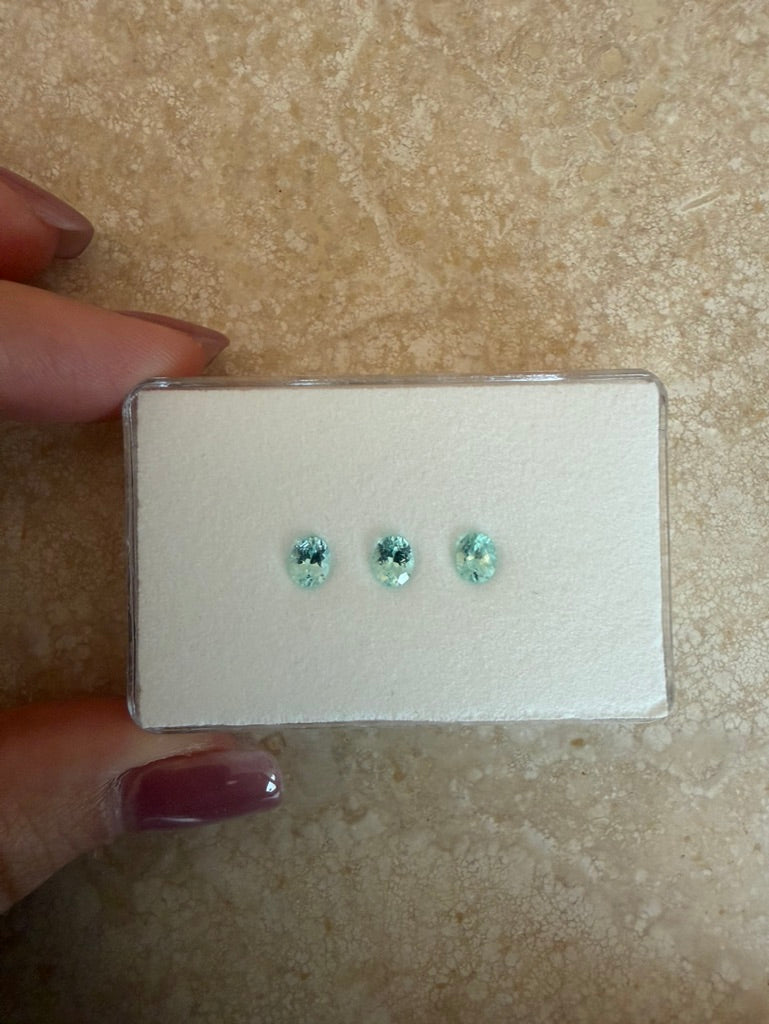 *BLACK FRIDAY* Bespoke 1.30CTW Oval Paraíba Tourmalines-3 Stones