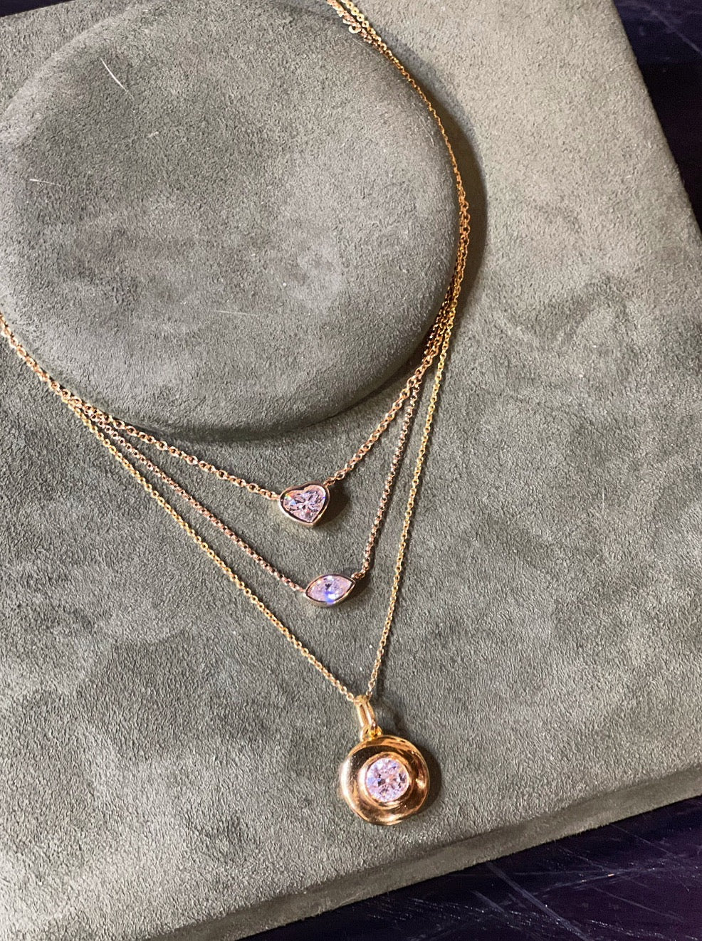 Classic Diamond Saucer Pendant