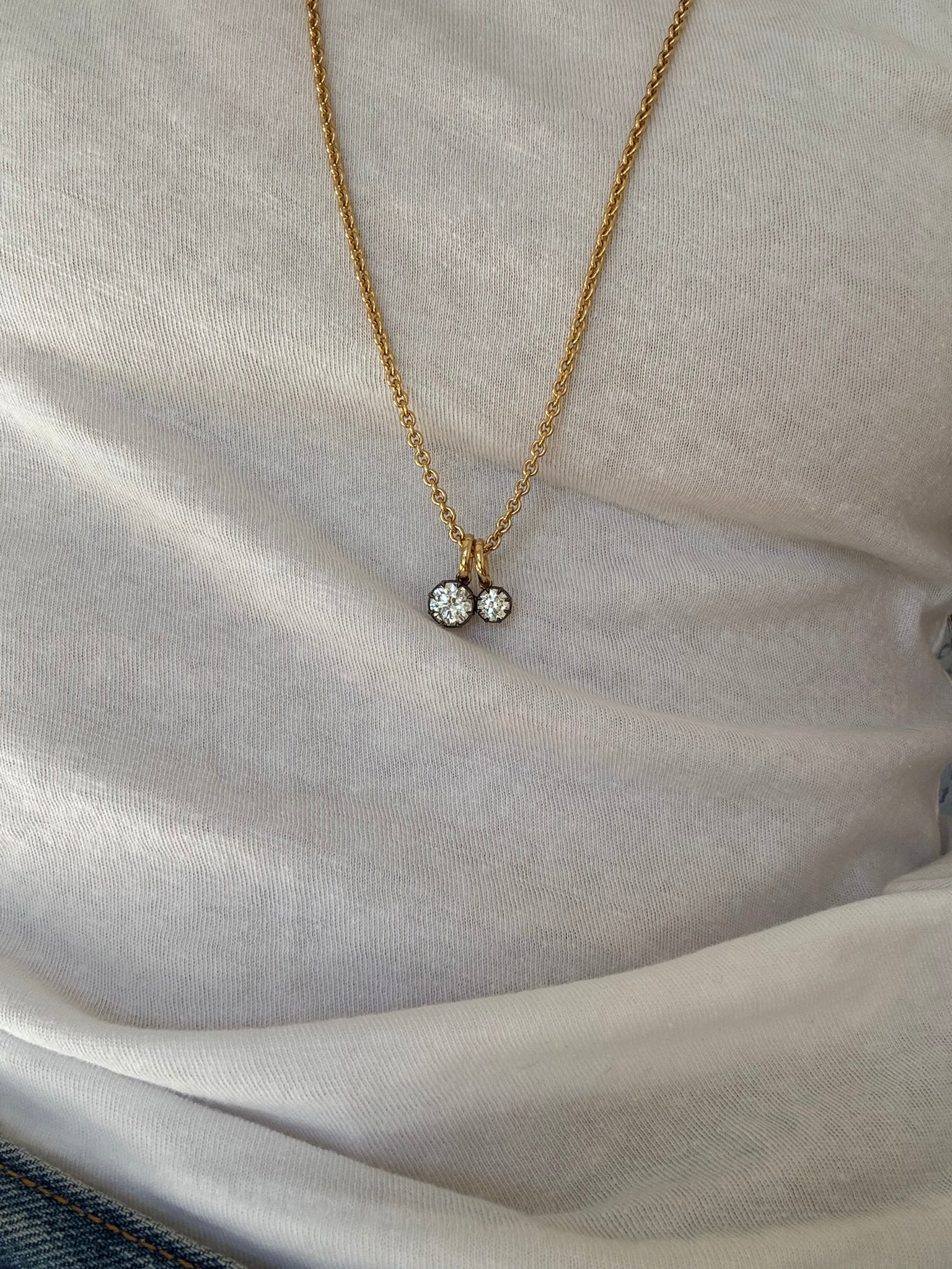 *FRESH* Collet Set 2 Carat Round Diamond Charm