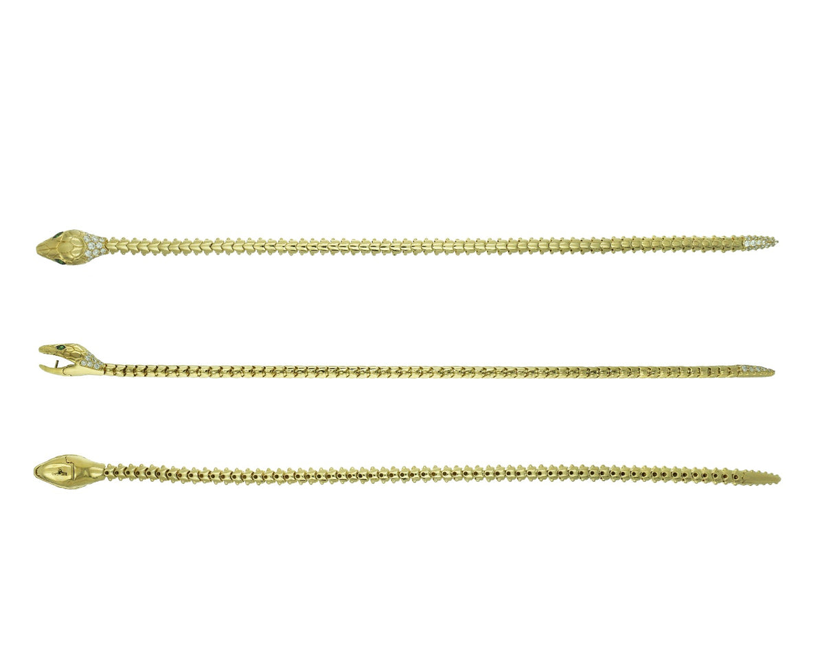 Diamond Rattler Nouveau Serpent Bracelet