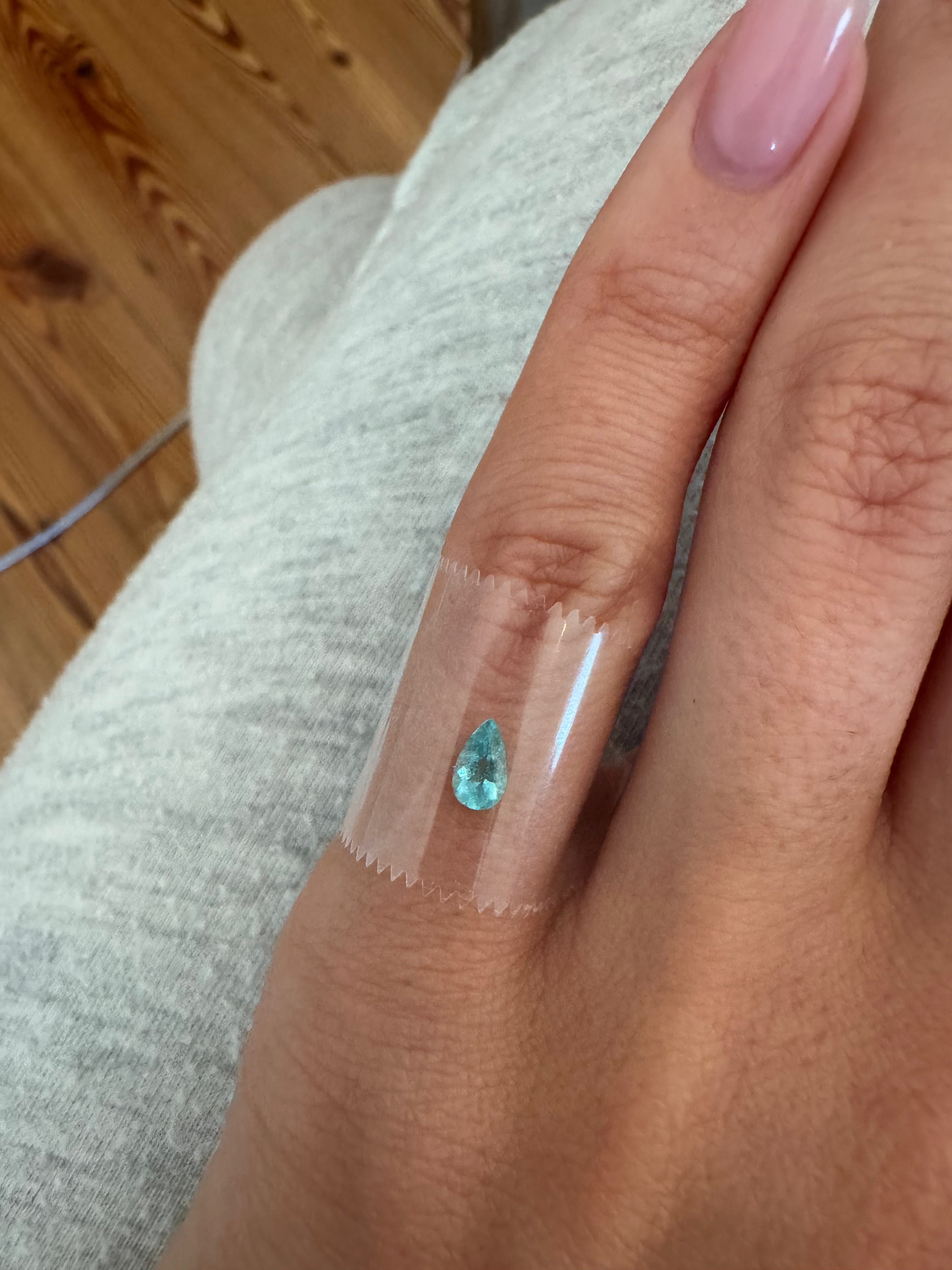 Bespoke 0.28 Carat Pear Paraíba Tourmaline
