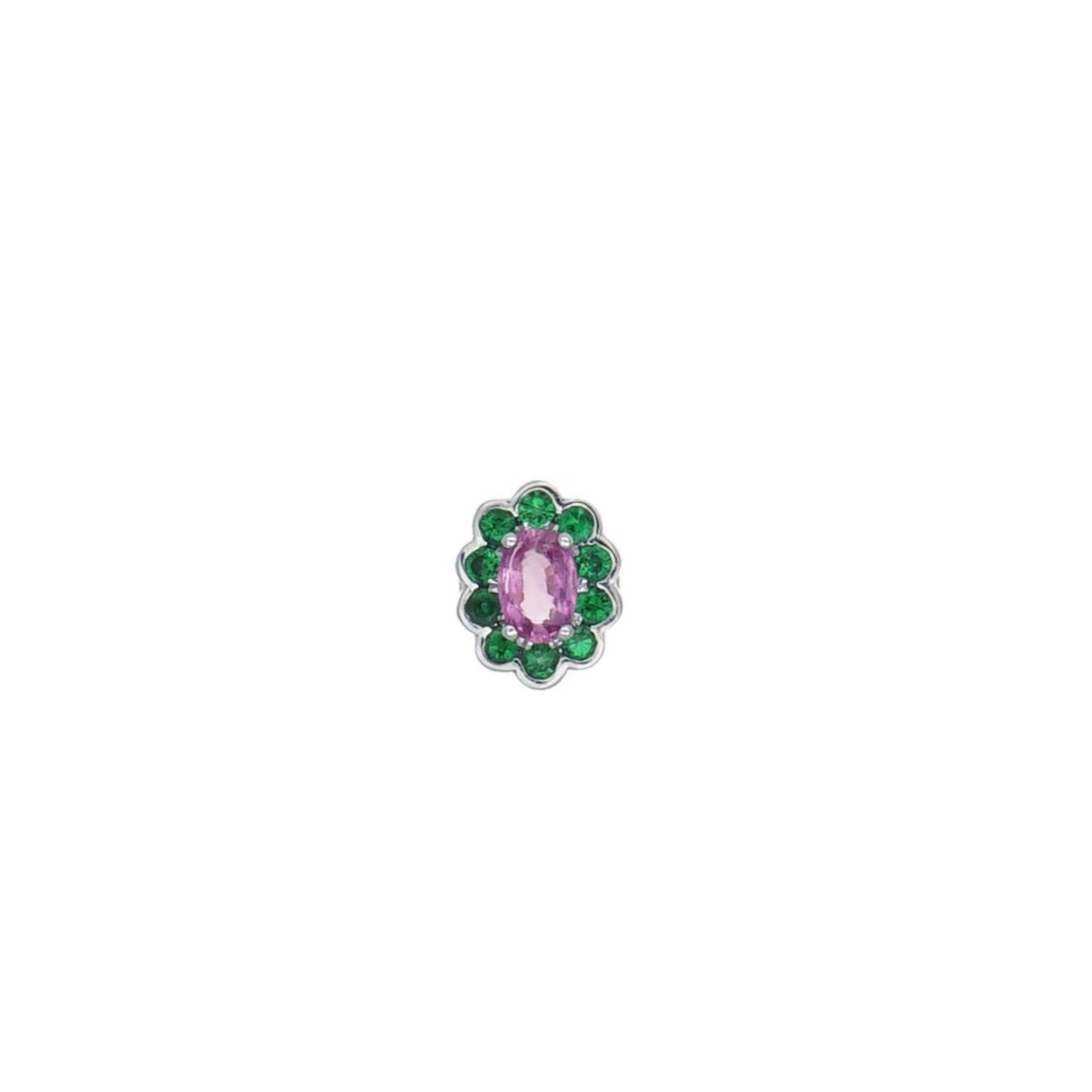 Fleur Charm in Green & Pink