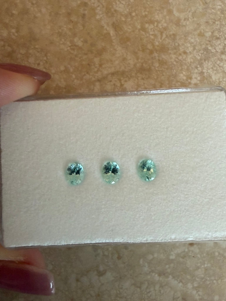 *BLACK FRIDAY* Bespoke 1.30CTW Oval Paraíba Tourmalines-3 Stones