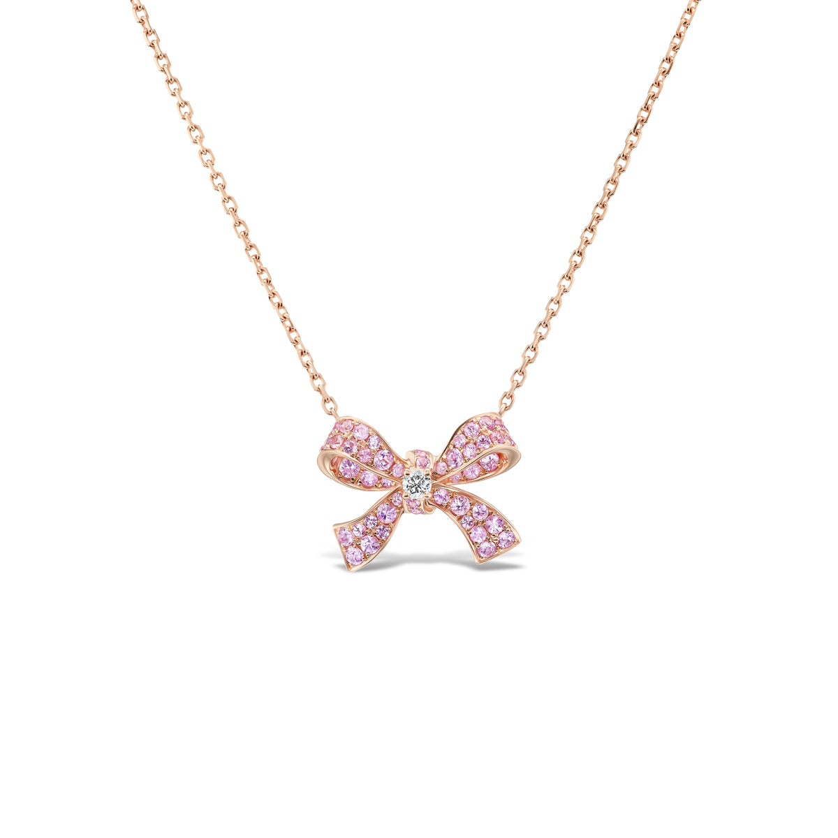 Pink Sapphire Bow Pendant