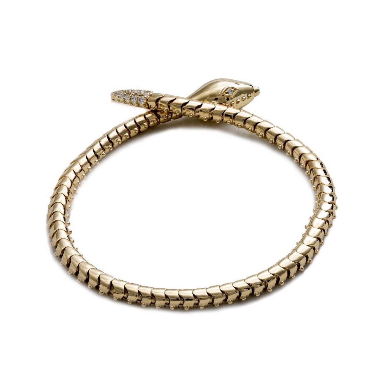 Diamond Eyes & Rattler Serpent Bracelet