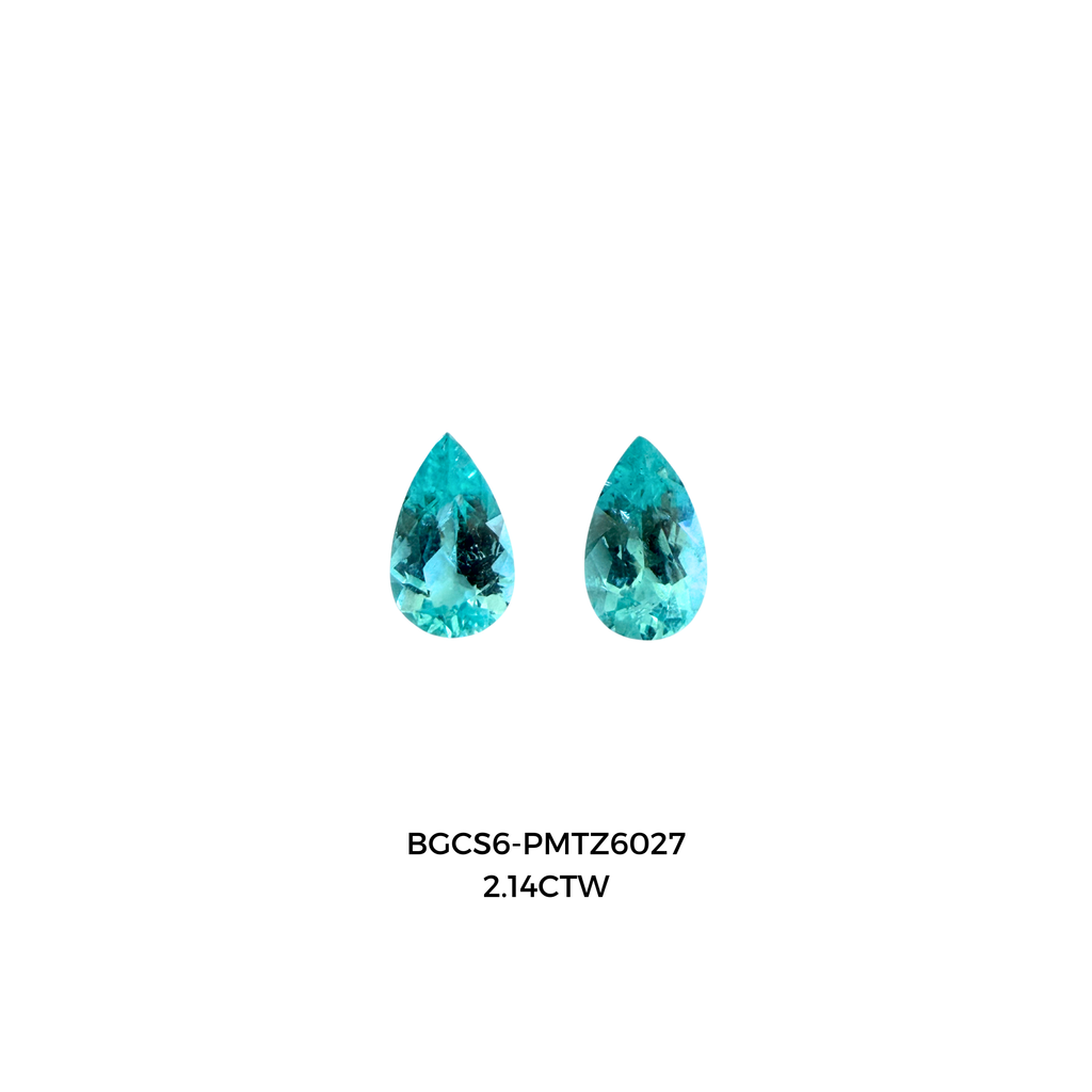 *NEW* Bespoke 2.14 Carat Pear Paraíba Tourmaline Set