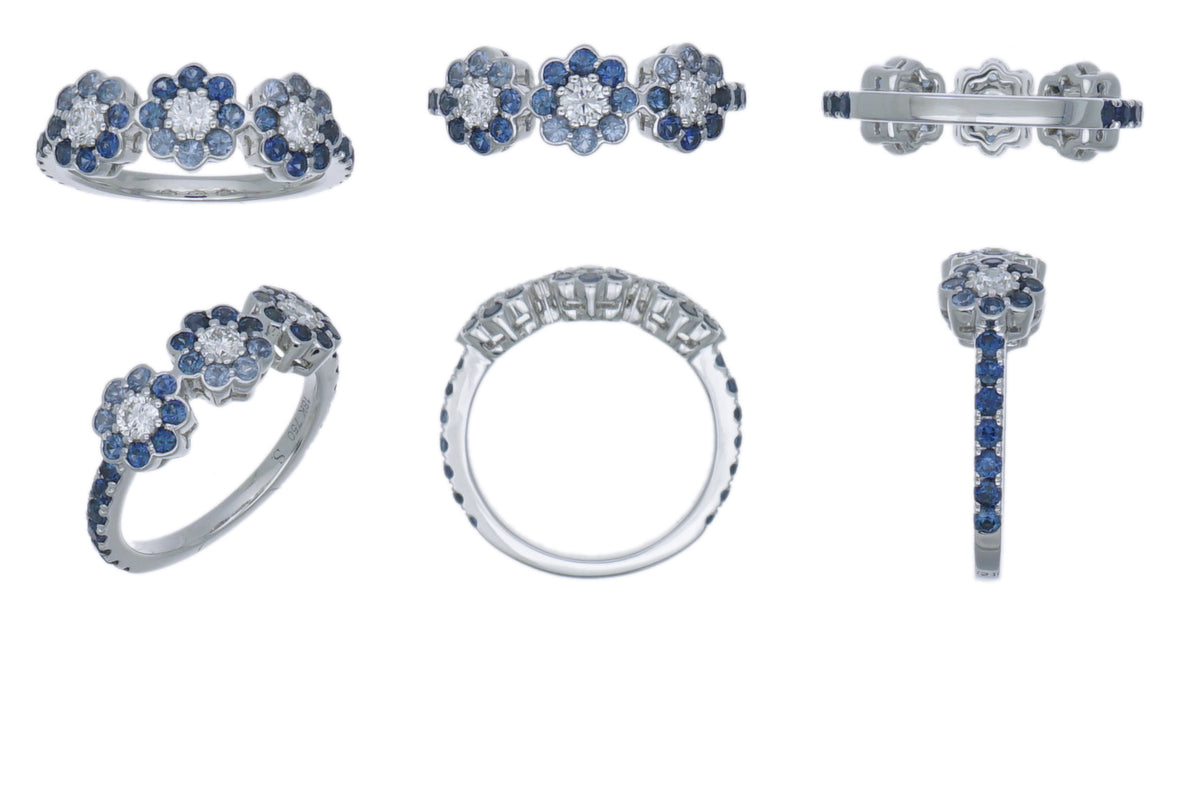Denim Blossom Ring