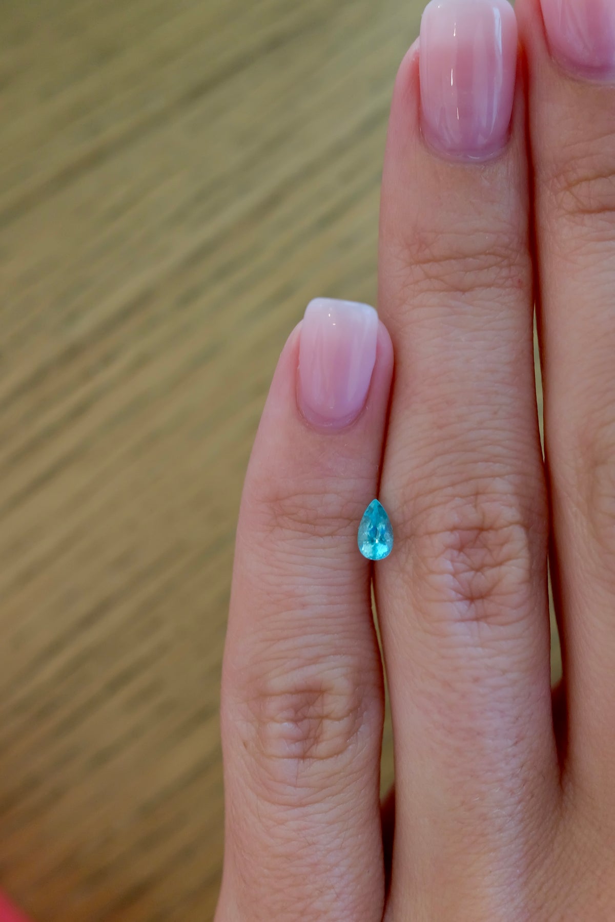 Bespoke 0.28 Carat Pear Paraíba Tourmaline