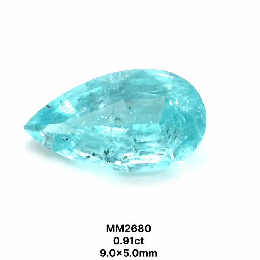 *PARAIBAMAS* Bespoke 0.91 Carat Pear Paraíba Tourmaline