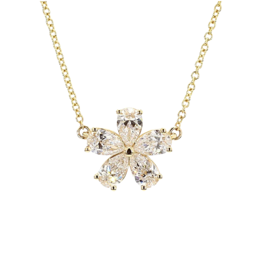 GIA Certified Forget-Me-Not Diamond Necklace