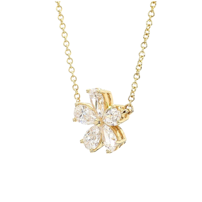 GIA Certified Forget-Me-Not Diamond Necklace