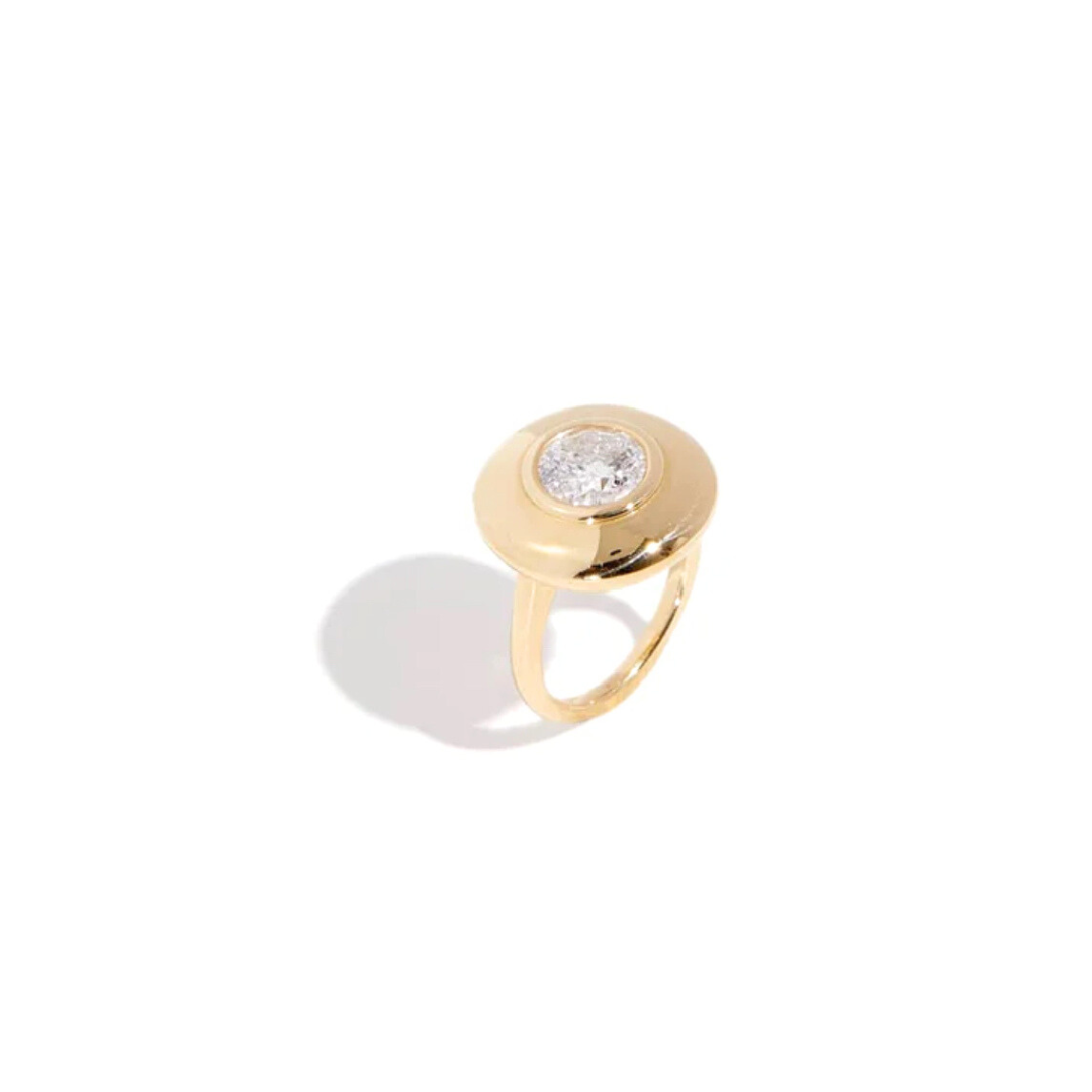 Classic Diamond Saucer Ring