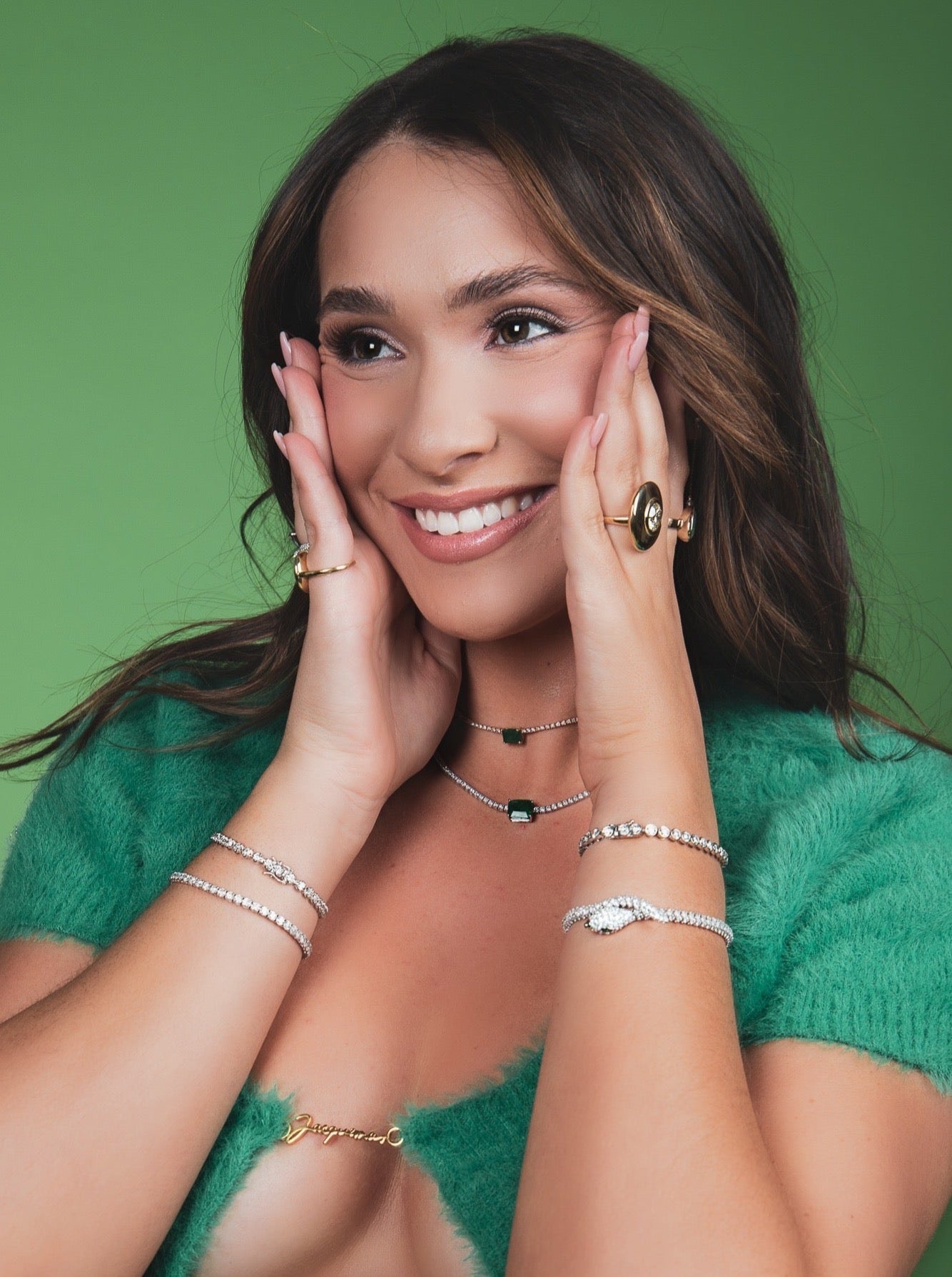 Diamond and emerald choker Clearance