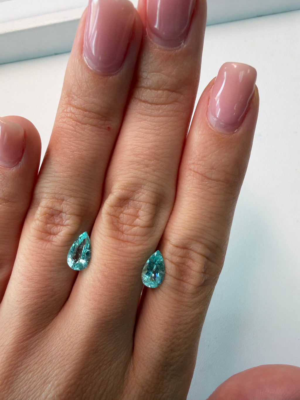 *NEW* Bespoke 2.14 Carat Pear Paraíba Tourmaline Set