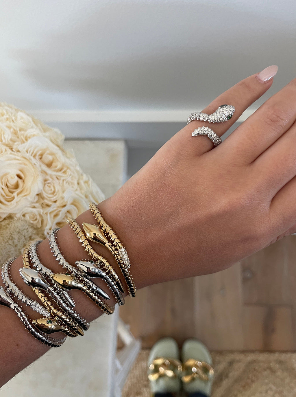 Solid Gold Serpent Bracelet