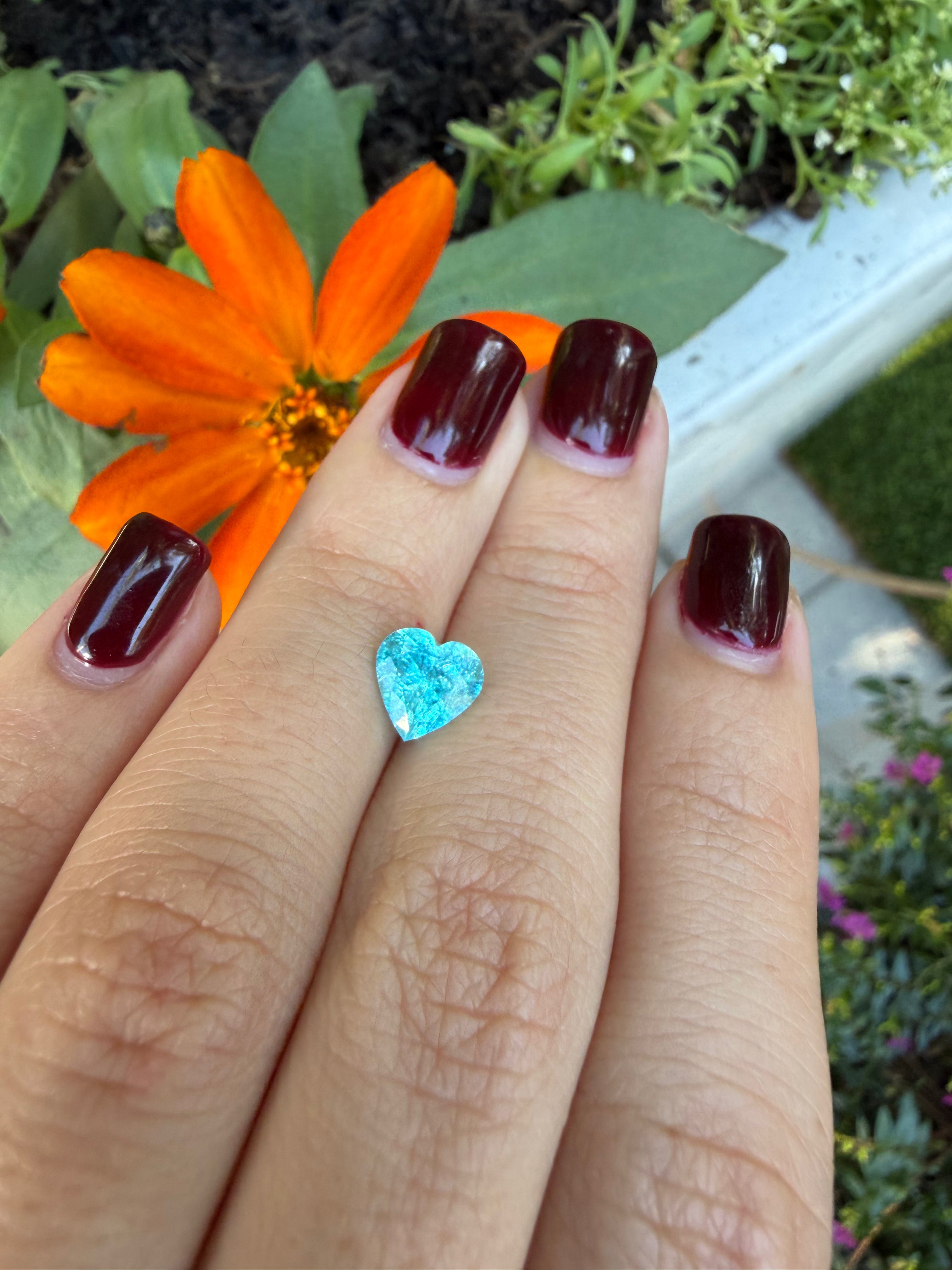 *NEW* Bespoke 1.42 Carat Heart Paraíba Tourmaline