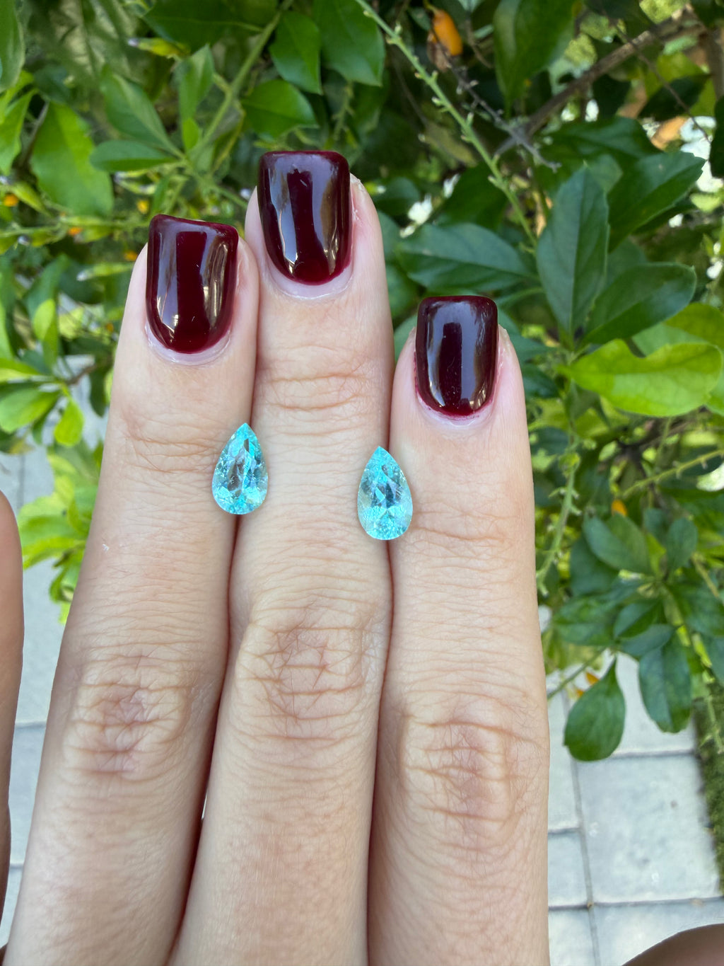 *NEW* Bespoke 2.14 Carat Pear Paraíba Tourmaline Set