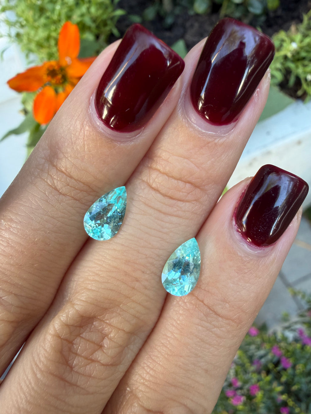 *NEW* Bespoke 2.14 Carat Pear Paraíba Tourmaline Set