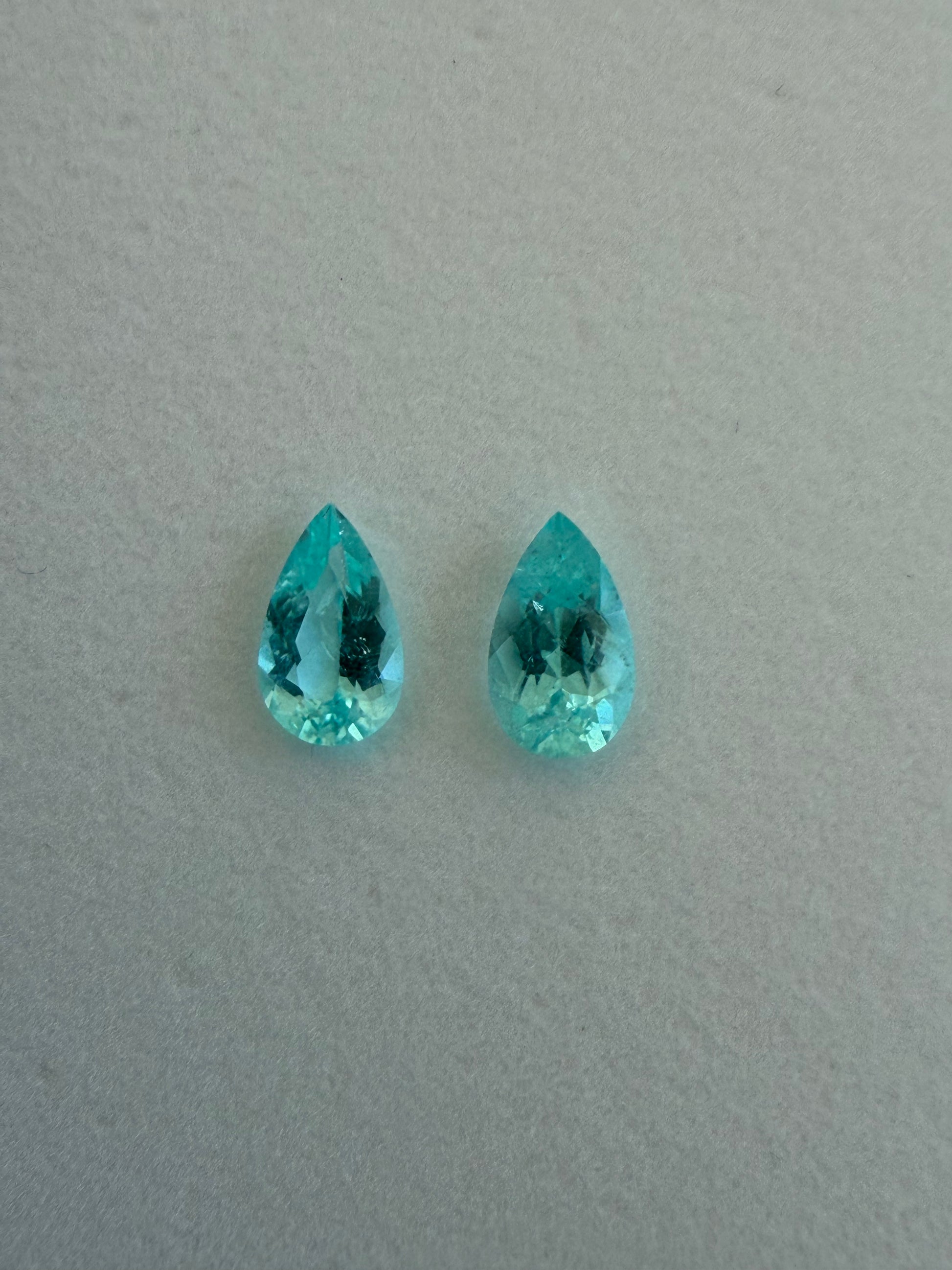 *NEW* Bespoke 2.14 Carat Pear Paraíba Tourmaline Set