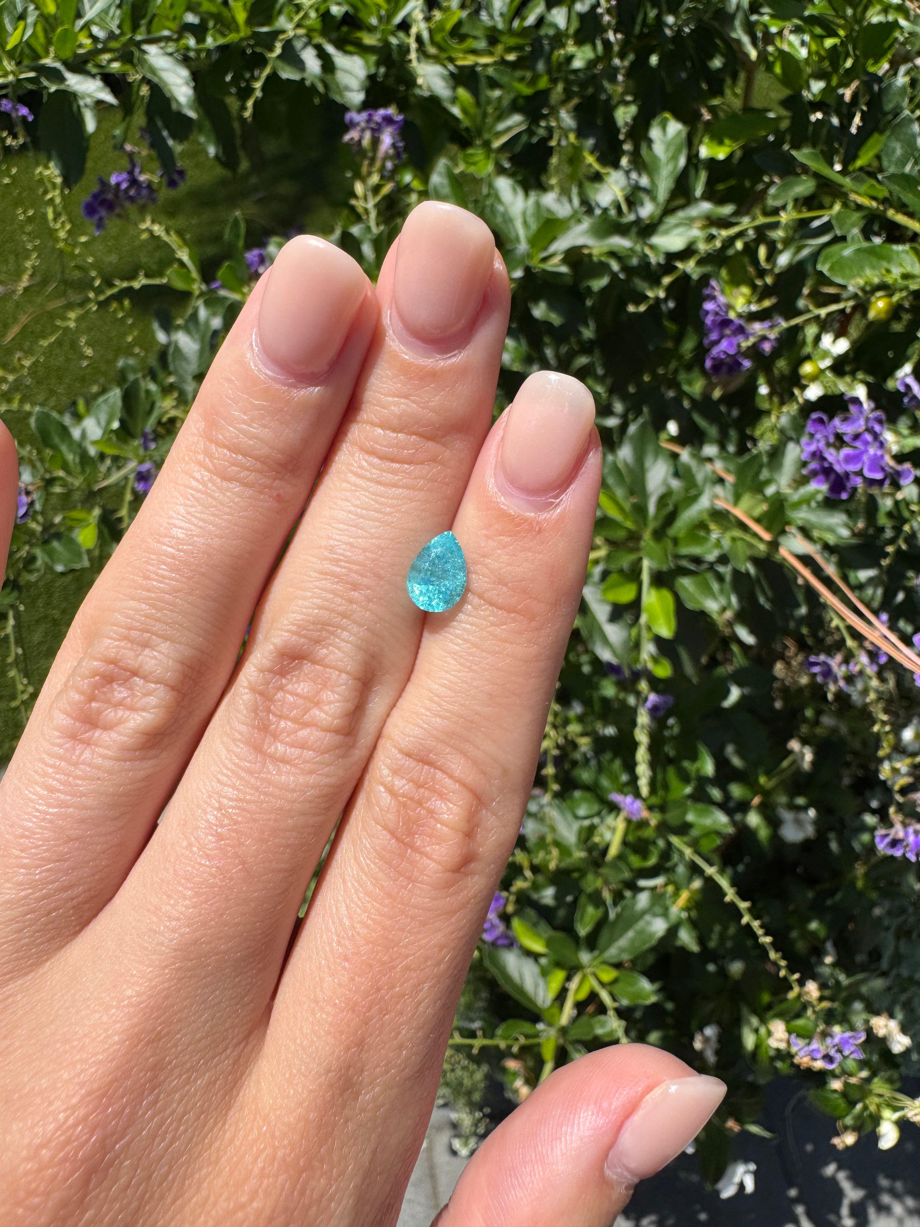 Bespoke 1.27 Carat Pear Paraíba Tourmaline