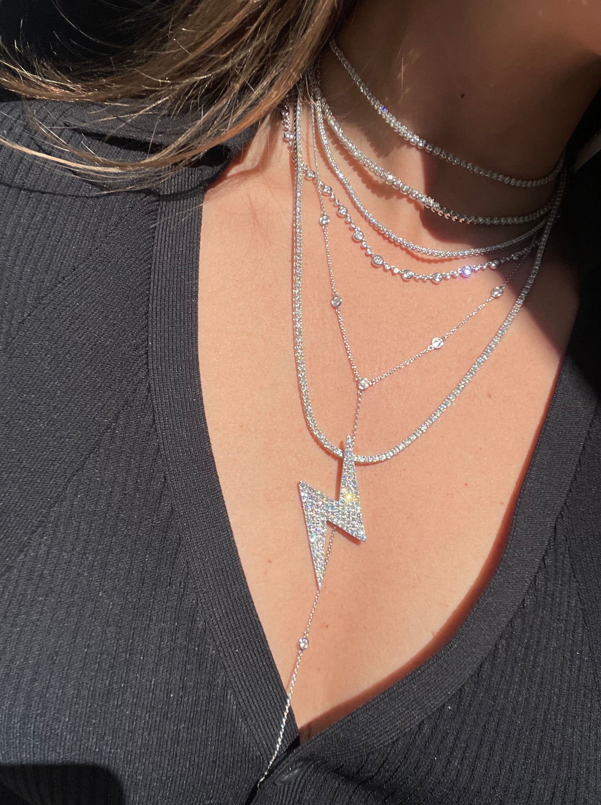 Full Diamond Lightning Bolt