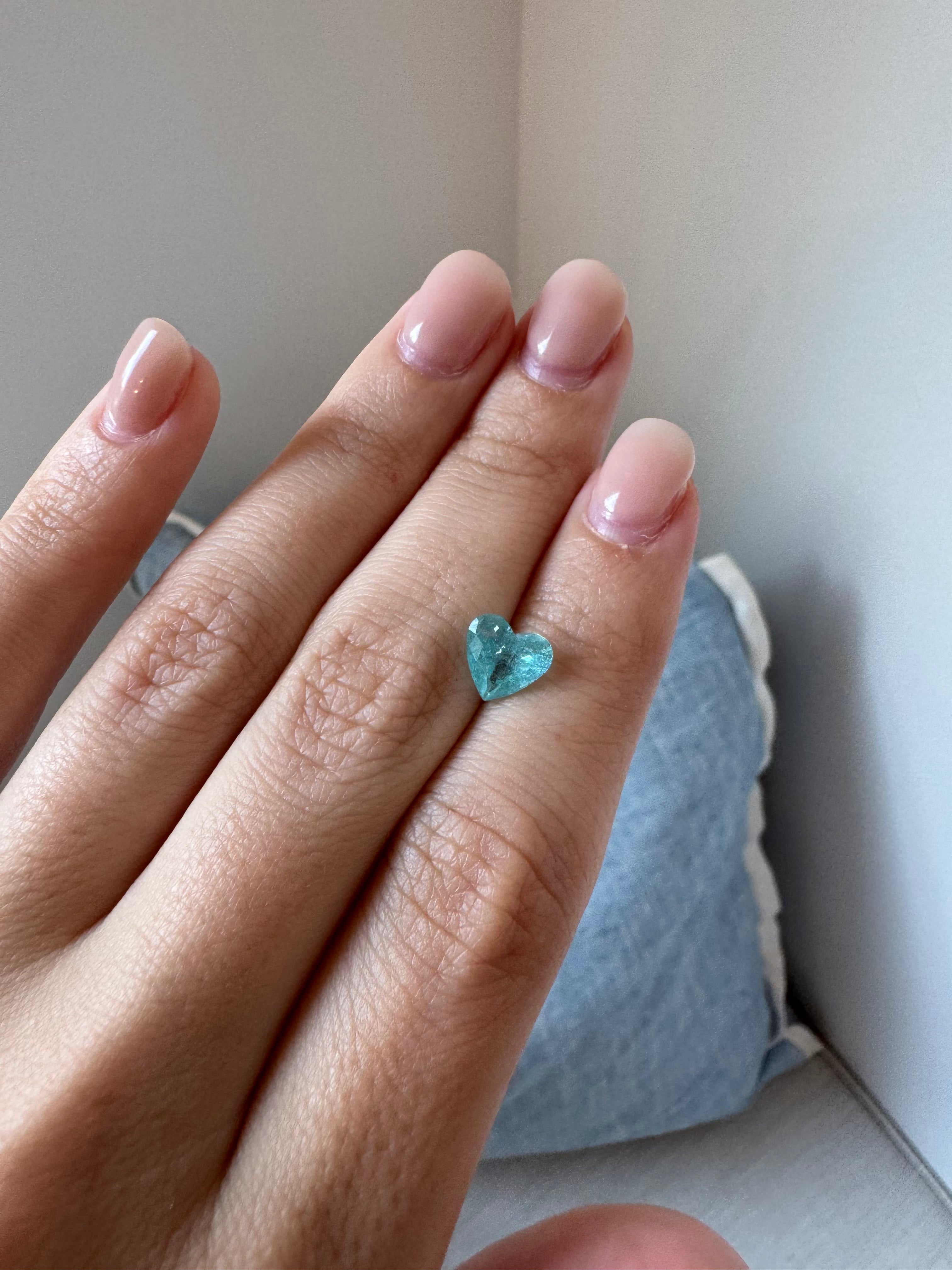 Bespoke 1.67 Carat Heart Paraíba Tourmaline