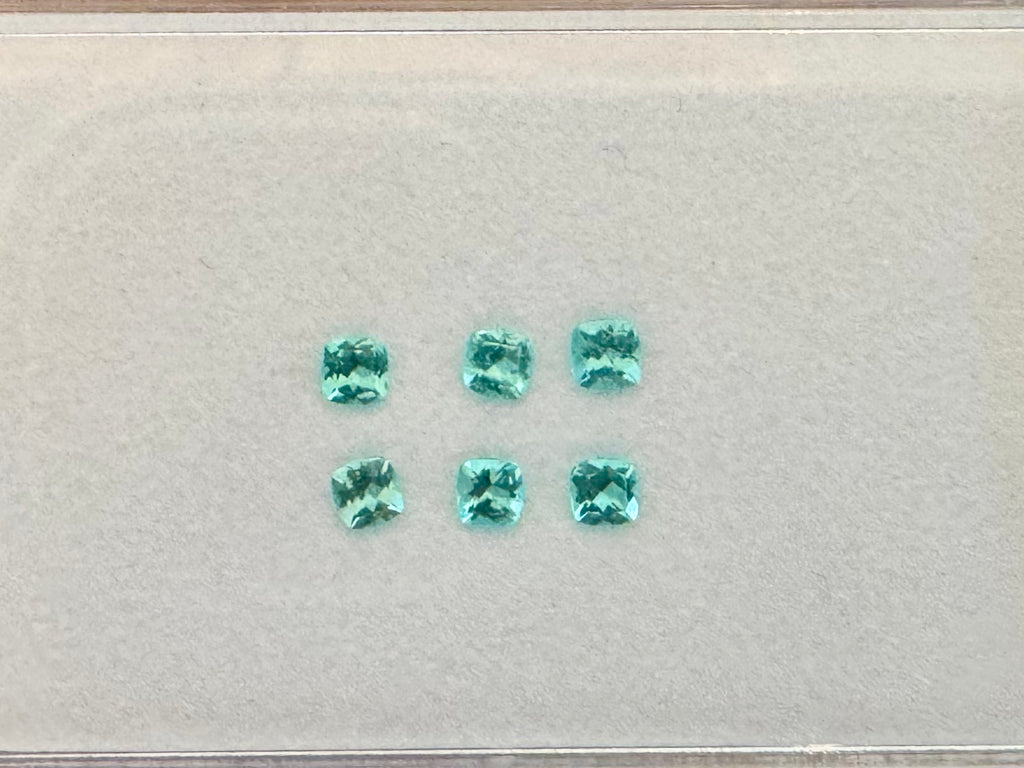 Bespoke 0.70 Carat Cushion Paraíba Tourmaline Layout-SOLD OUT