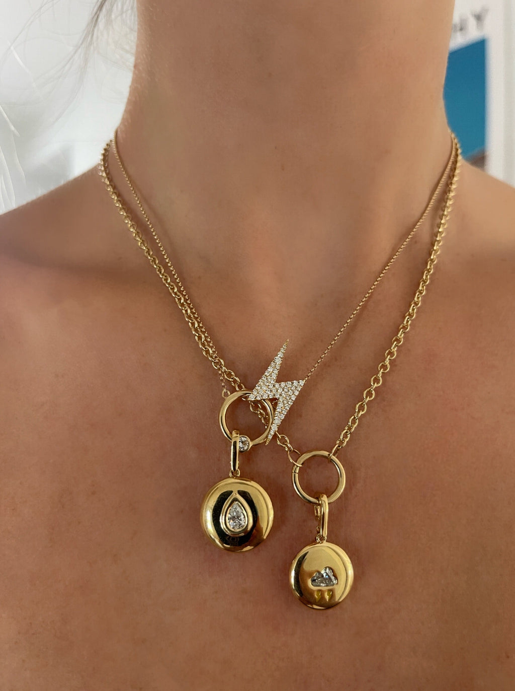 Thundercloud Diamond Saucer Pendant