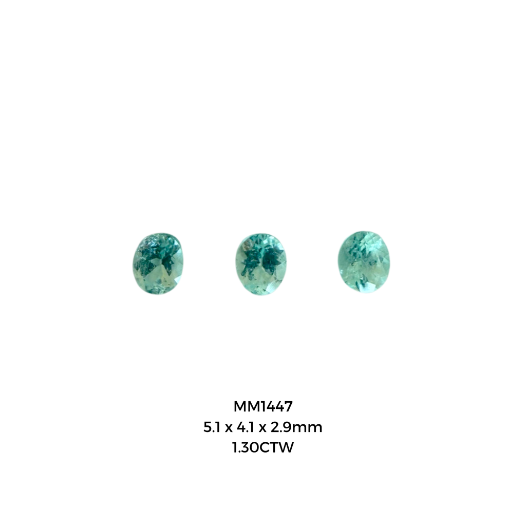 *BLACK FRIDAY* Bespoke 1.30CTW Oval Paraíba Tourmalines-3 Stones