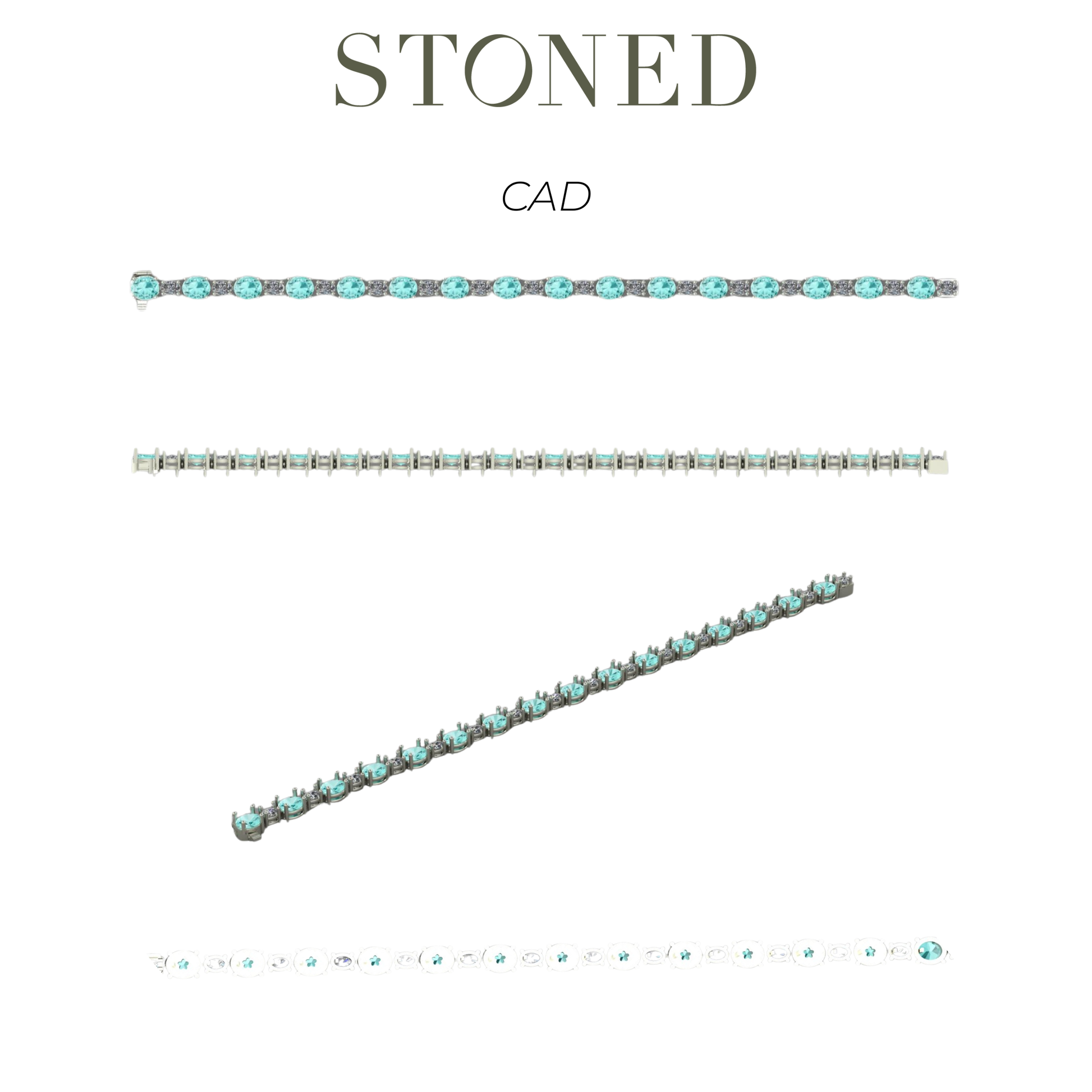 *NEW* Bespoke 10.13 Carat Oval Ombré Paraíba Tourmaline & Diamond Bracelet