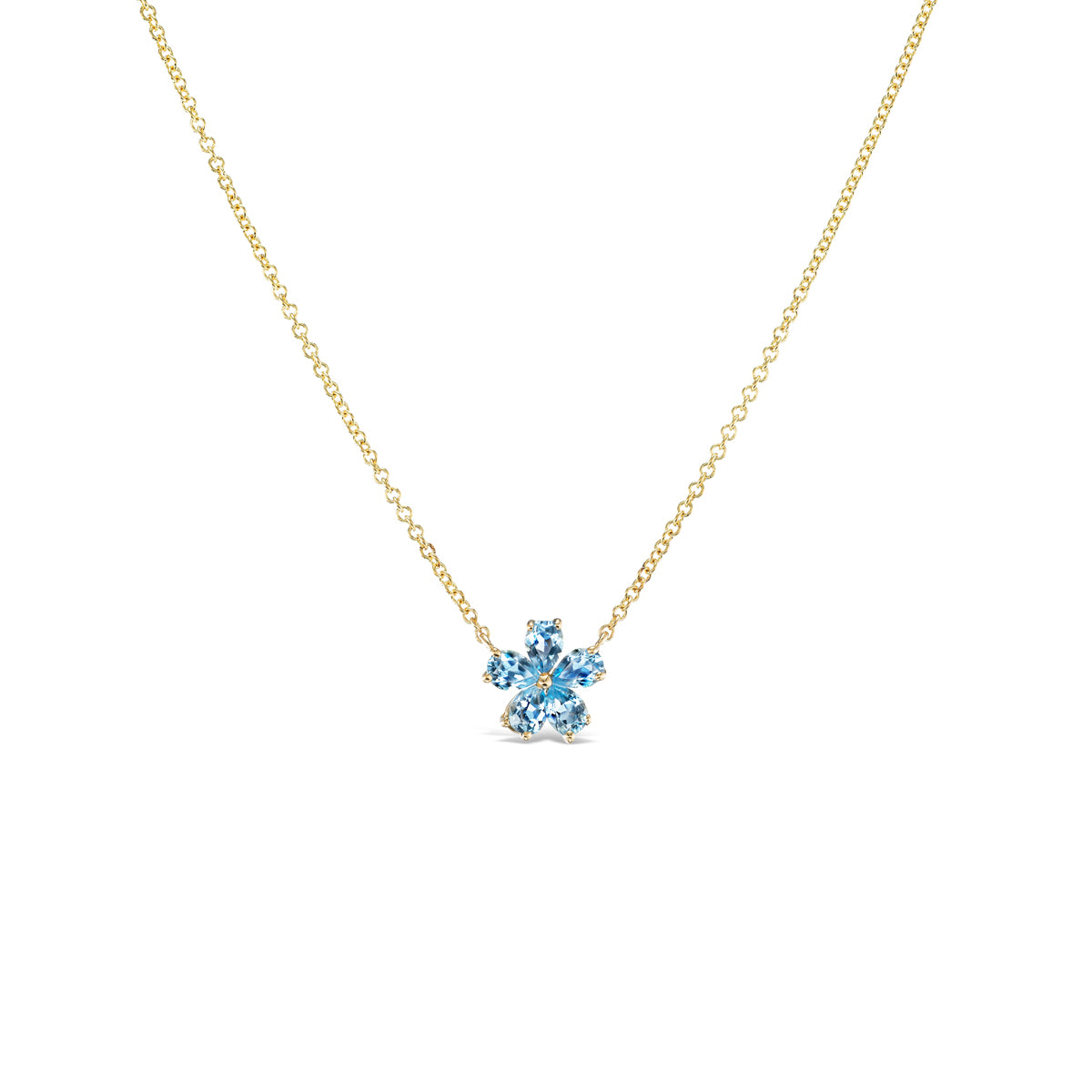 Mini Forget-Me-Not Santa Maria Aquamarine Necklace
