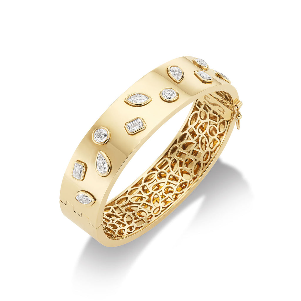 GIA Certified Mixed Shape Diamond Bubby Bangle