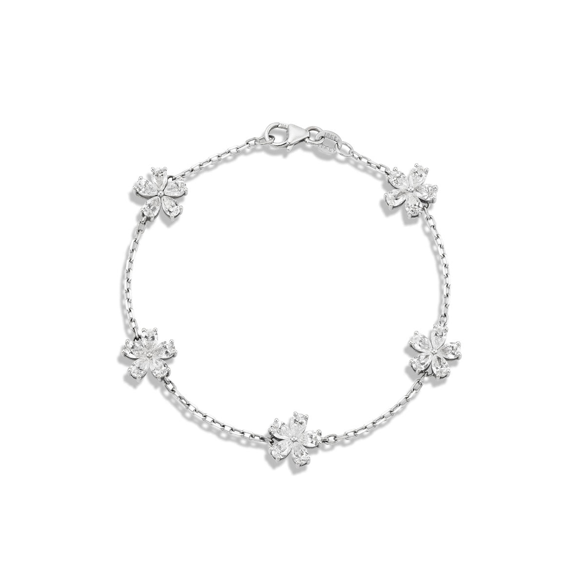 Mini Forget-Me-Not 5 Motif Diamond Bracelet