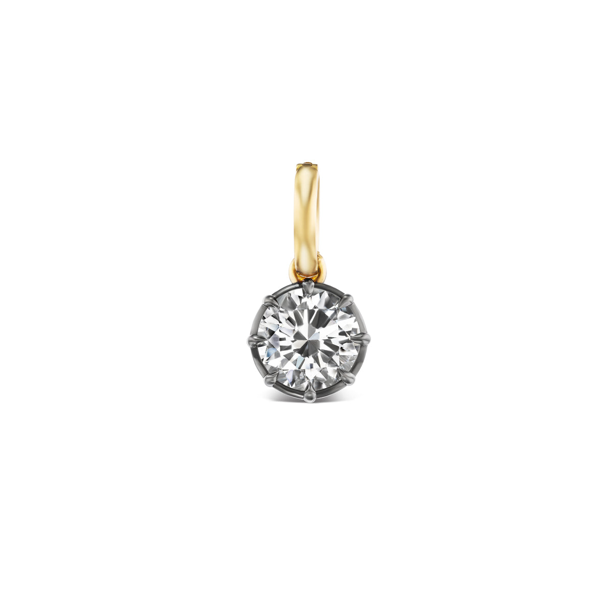 Collet Set 2 Carat Round Diamond Charm