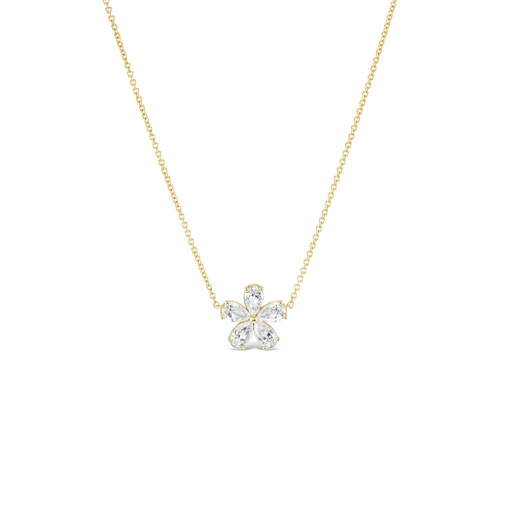 GIA Certified Forget-Me-Not Diamond Necklace