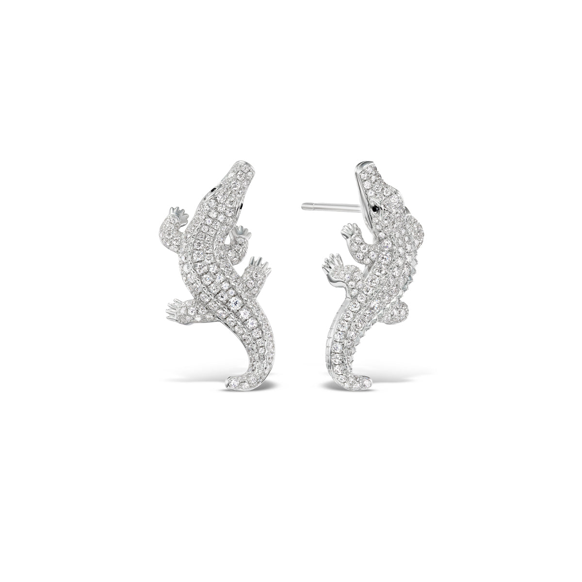 Biscayne Pavé Diamond Alligator Earrings