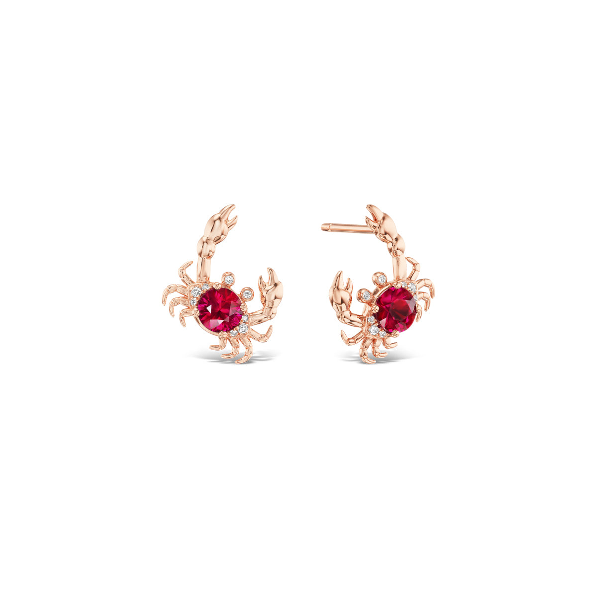 Burmese Ruby Crab Earring