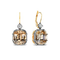 Champagne Zircon & Diamond Collet Earrings