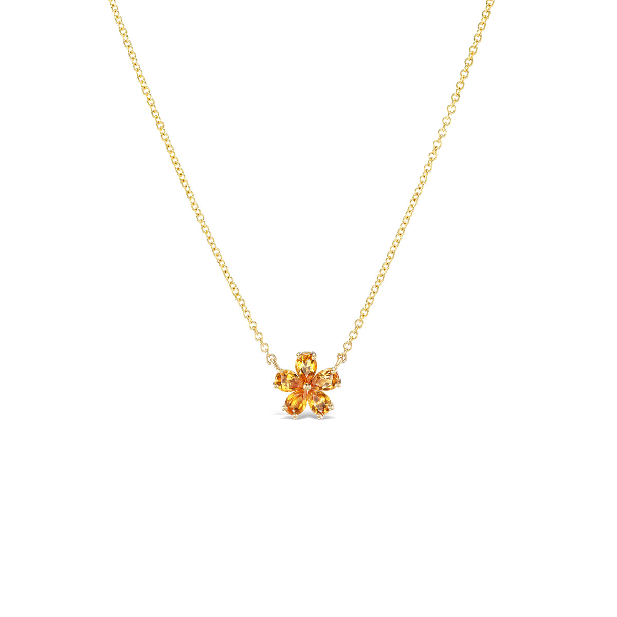 Mini Forget-Me-Not Mandarin Garnet Necklace