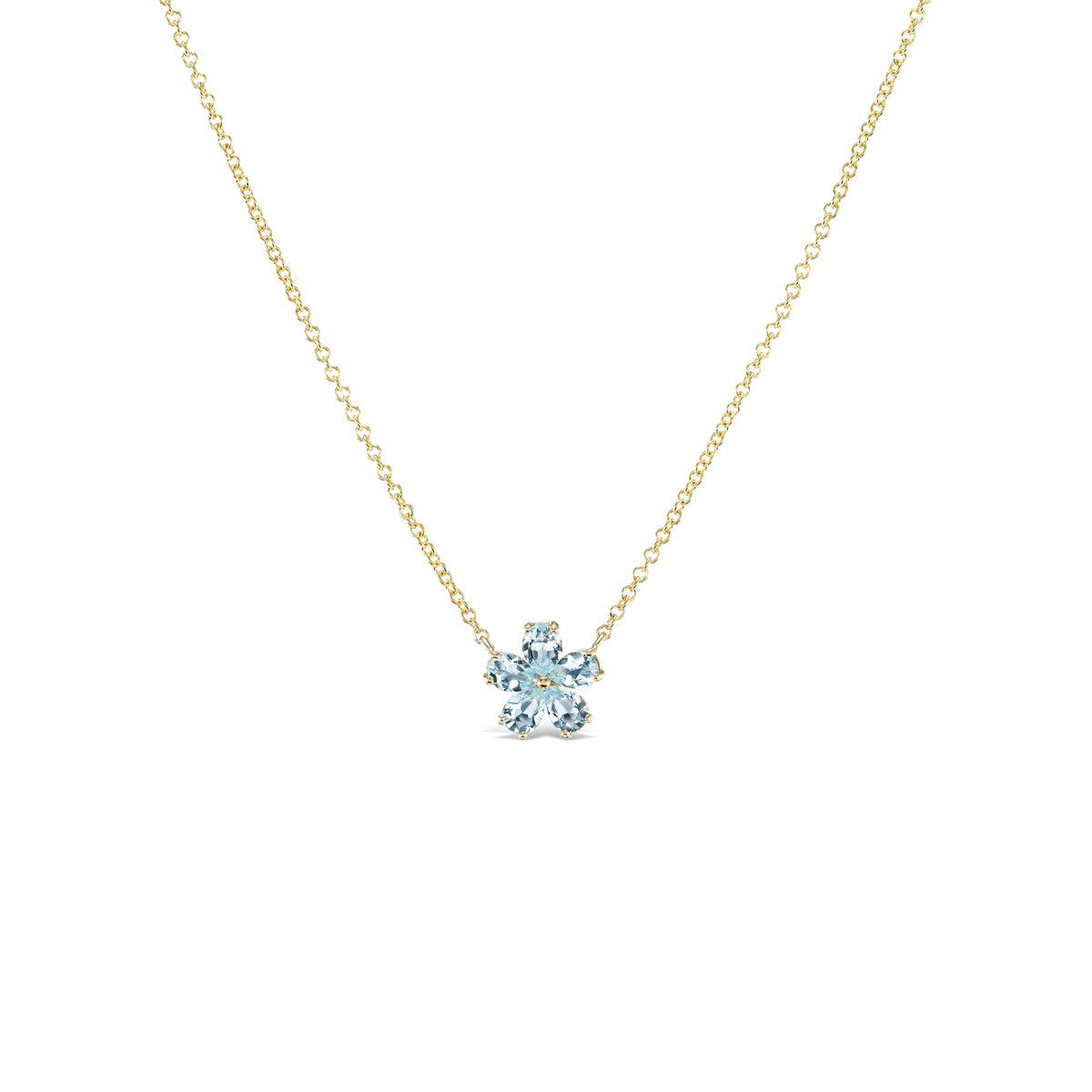 Mini Forget-Me-Not Aquamarine Necklace