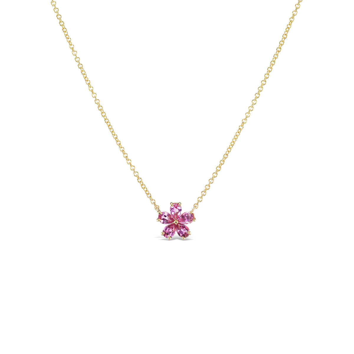 Mini Forget-Me-Not Pink Tourmaline Necklace
