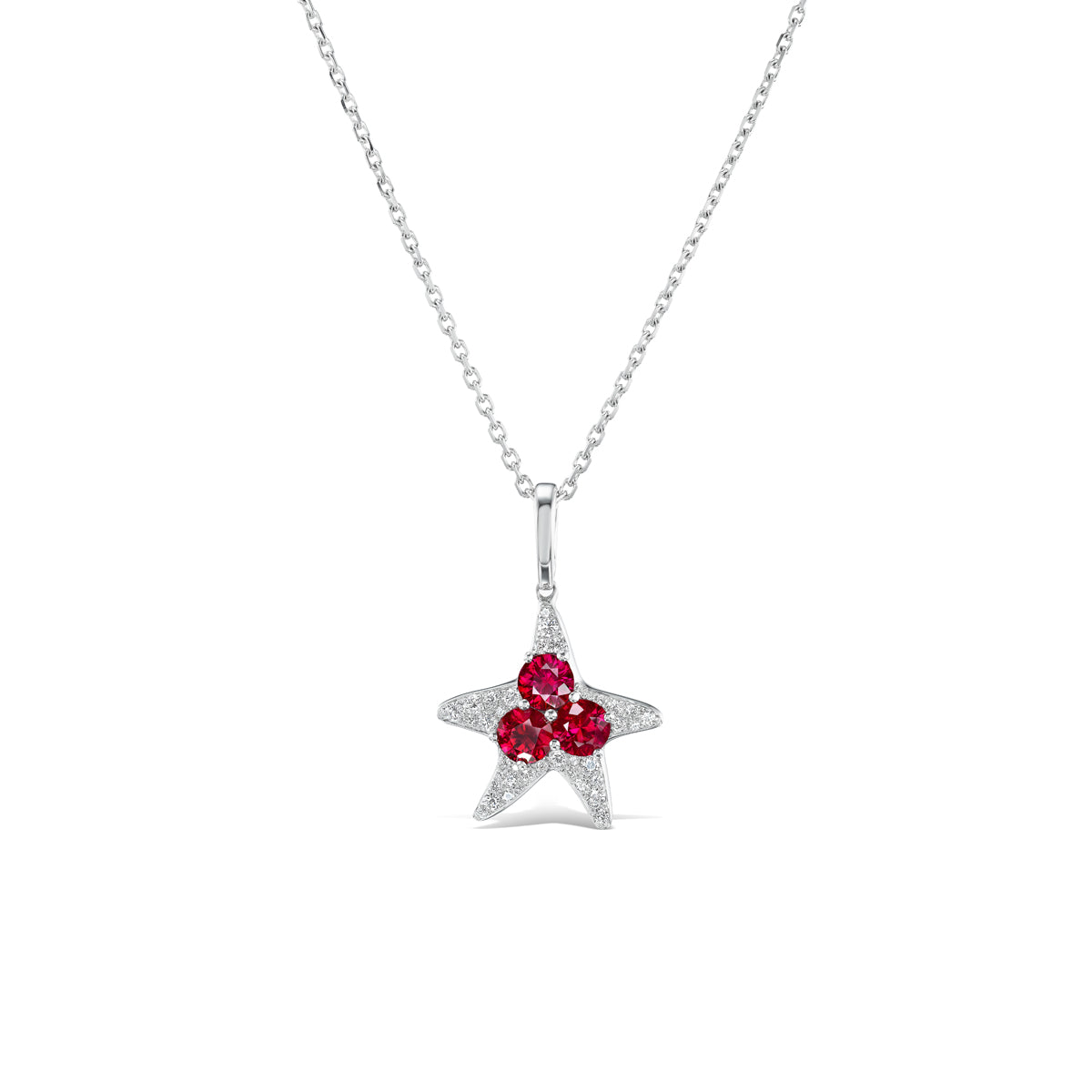 Burmese Ruby Starfish Pendant