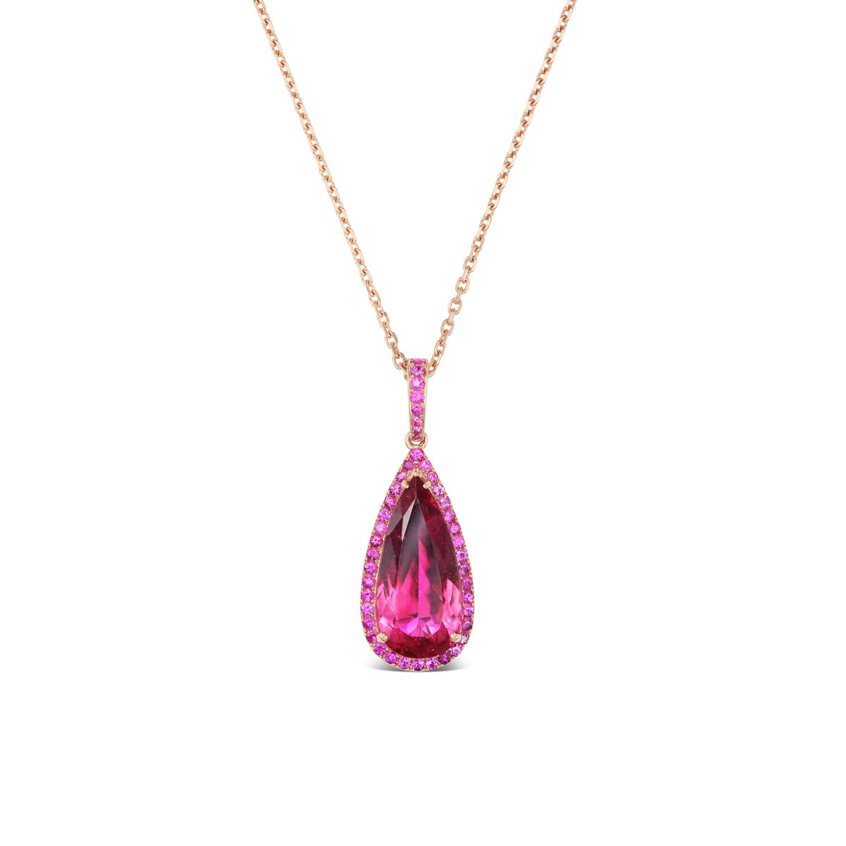 Rubellite Aura Drop Pendant